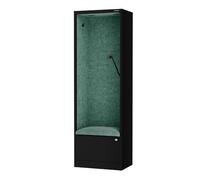 Jan Nowak Armario acústico con Asiento Mueble fonoabsorbente para Oficina Colegio Open Space 185 x 60 x 40 cm Cabina silenciosa Paneles Pet USB C cajón Gancho Zona concentración