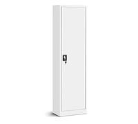 Jan Nowak Armario de Oficina C001A Armario de Almacenamiento metálico 4 estantes Puerta abatible Pintura en Polvo Metal 185 cm x 45 cm x 40 cm