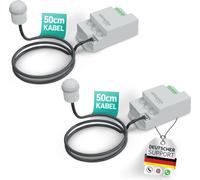 Jana, set de 2 detectores de movimiento para exteriores, tecnología infrarroja, instalación empotrada, alcance de 360°, distancia de detección de 8 metros, grado de protección IP65, 230V, color blanco