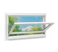 JANASSE Ventana de sótano de 32 x 16 pulgadas, ventana de baño de vinilo blanco