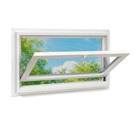 JANASSE Ventana de sótano de 32 x 18 pulgadas, ventana de baño de vinilo blanco