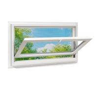 JANASSE Ventana de sótano de vinilo blanco de 36 x 16 pulgadas, ventana de baño