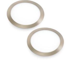 Jandei - 2x Downlight LED 18W Redondo, Plano Empotrable, 1440 Lum, Interior IP20 con Marco Acabado Acero, Hueco de Corte 200mm Transformador Incluido (Blanco Frío 6000k)