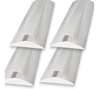 Jandei - 4 x 1 Metro de Perfiles Aluminio Forma Curva para Tiras LED, Difusor Semitransparente, Tapas Finales. Instalación en Pared, Techo, Muebles - 52mm ancho x 7,5mm alto (Blanco)