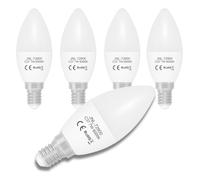 Jandei - 5 x Bombilla Led, Forma de Vela, E14 C37, 330º de Apertura, 7W Equivalente a 60W, 700 lúmenes. No regulable, perfecta para Salón, Oficina, Mesilla de Noche. (Blanco Frío 6000K)