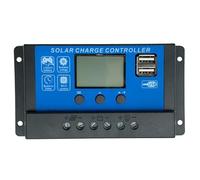 Jandei - Controlador Inteligente de Carga de Panel Solar Fotovoltaico PWM, 12/24V, 30A, con Pantalla LCD y 2 Puertos USB. Para Baterías de Litio y Plomo-ácido