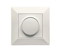 Jandei - Dimmer TRIAC 500W 220V Regulador de Intensidad, Decoración Elegante Pared Interior, Fácil de Instalar, Incluye Marco y Mecanismo, Policarbonato Color Blanco. Regula Tiras Led y LucesDimables