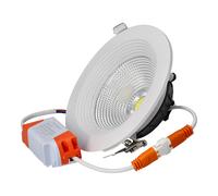 Jandei - 1x Downlight LED COB Empotrable 10W (equivalente 60W), Foco Redondo Marco Blanco, 128x47mm (Orificio Corte 100-105mm), 900 Lumen, IP44. Ideal Baños y Cocinas (Luz Natural 4200k)
