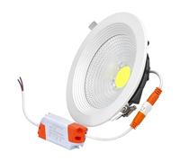 Jandei - Downlight LED COB 15W Empotrable, Foco Marco Redondo Blanco, 165x50mm (Hueco Corte 130-135mm), 1350 Lumen, IP44. Ideal para Salón, Cocina, Baño (Luz Natural 4200K, 1 Unidad)
