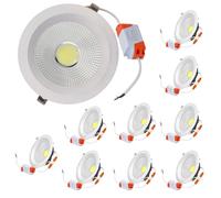 Jandei - Downlight LED COB 15W Empotrable, Foco Marco Redondo Blanco, 165x50mm (Hueco Corte 130-135mm), 1350 Lumen, IP44. Ideal para Salón, Cocina, Baño (Luz Natural 4200K, 10 Unidades)