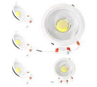 Jandei - Downlight LED COB 30W Empotrar, Foco Marco Redondo Blanco, 212x52mm (Hueco de Corte 185mm), 2250 Lumen, IP44. Ideal para Salón, Cocina, Baño, 5 piezas (Luz Fría 6000k)
