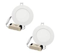 Jandei - Downlight LED Panel Extraplano, Redondo, Empotrable. Iluminación 6W, Perfecto para Baño, Cocina, Salón, Pasillo, Techo. Ahorro de energía. (2, Blanco Neutro 4200K)