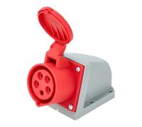 Jandei - Enchufe Base Conector de Potencia, Toma industrial 4P+E 6H 240-415 Vac IP44 (Hembra Pared 32A)