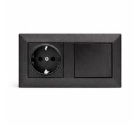 Jandei - Enchufes Schuko 2P+T 16A 230v e Interruptor Conmutador / Doble Interruptor Conmutador / Enchufe SAT TV + TV Socket (Modelo A Elegir). Fabricado en Policarbonato Color Negro