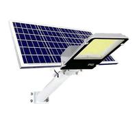 Jandei - Farola Solar Exterior 3500 Lúmenes, Impermeable IP65, Panel Solar y Mando a Distancia, Luz Blanca Neutra 4200K, Ideal para Jardín, Patio, Camino y Muro. Recomendado 250 metros cuadrados