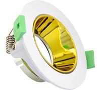 Jandei - Foco Aro Circular Empotrable y Orientable de Techo para Bombilla GU10 / MR16. Embellecedor Corte 75mm Ø90*40mm. Diferentes Modelos a Elegir Golden white