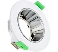 Jandei - Foco Aro Circular Empotrable y Orientable de Techo para Bombilla GU10 / MR16. Embellecedor Corte 75mm Ø90*40mm. Diferentes Modelos a Elegir Silver white