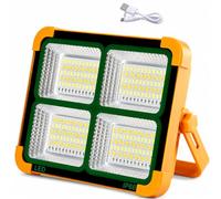 Jandei - Foco LED Recargable 200W, Portátil. 5 modos de Luz/336 LEDs. Con Imán y Soporte. Recargable USB/Solar, Power Bank para móviles. Perfecto para Caravanas, Pesca, Construcción, Camping, Obra