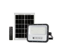 Jandei - Foco Proyector LED Solar 100W 40leds 650Lm, Luz Blanca 6500K con Mando, Panel Separado, IP65 Impermeable, Cable 4,6m. Iluminación Exterior, Jardin, Caminos...