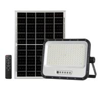 Jandei - Foco Proyector LED Solar 300W 160leds 1600Lm, Luz Blanca 6500K, IP65 Impermeable, Cable 4,6m. Con Mando y Panel Solar Separado