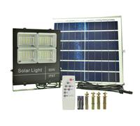 Jandei - Foco Proyector LED Solar 60W con Panel Separado, Batería de Litio 10000 mAh, 600 Lúmenes, Luz Fría 6000K, IP67 para Exterior, Jardín, Terraza y Patio