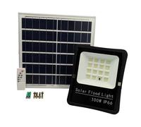 Jandei - Foco Proyector Led Solar, Panel Separado con Batería de Litio, Luz Fría 6000k. Protección IP65 Exterior. Ideal para Jardin, Terraza, Caminos… (1000 Lúmenes)