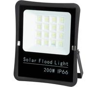 Jandei - Foco Proyector Solar 192 Leds, Incluye Panel Separado con Batería de Litio, Mando Distancia, Tono de Luz Fría 6500k. Protección IP65 Apto para Instalación en Exteriores