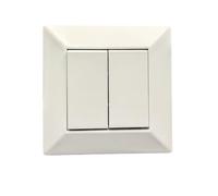 Jandei - Interruptor Doble Conmutador 2 Circuitos, 230V, Decoración Elegante Pared Interior, Fácil de Instalar, Incluye Marco, Tapa y Mecanismo, Policarbonato Color Blanco