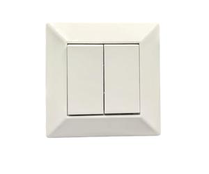 Jandei - Interruptor Doble Conmutador 2 Circuitos, 230V, Decoración Elegante Pared Interior, Fácil de Instalar, Incluye Marco, Tapa y Mecanismo, Policarbonato Color Blanco
