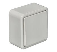 Jandei - Interruptor Modelos Individual o Doble, 2 Circuitos, Colocación en Superficie, Fabricado en Policarbonato Blanco