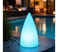 Jandei - Lámpara en forma de lágrima LED RGB Ø15x35cm, IP54, Recargable, con control remoto, Iluminación de 16 colores para jardines, terrazas, eventos al aire libre o interiores.