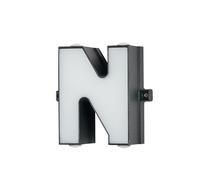 Jandei - Letra Luminosa LED 12W, Aplique Pared con Luz Cálida 3000K, 220V, IP54 para Decoración Interior y Exterior, Fabricada en Aluminio Acabado Negro. Ideal para Iluminación Hogar y Negocio (N)