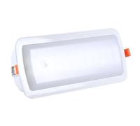 Jandei - Luminaria de Emergencia LED 3W SMD2835 para Instalación en Superficie y Empotrar. Luz Blanca Fría 6000K. 3 horas de Autonomía. Luz Estándar. Marco incluido.