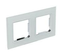 Jandei - Marco de 2 Módulos Cristal Templado, para Instalaciones de Mécanismos Estándar, Interruptores, Enchufes... (Blanco)