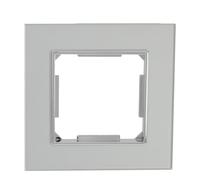 Jandei - Marco de Módulo Cristal Templado, para Instalaciones de Mécanismos Estándar, Interruptores, Enchufes... (Plateado)