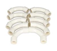 Jandei - Pack 10 uds. Accesorio de Sujeción para Tubo de Cables, PVC Blanco Rígido, Diámetro 16 mm. (Curva Empalme Larga)