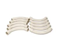 Jandei - Pack 10 uds. Accesorio de Sujeción para Tubo de Cables, PVC Blanco Rígido, Diámetro 20 mm. (Curva Empalme Larga)