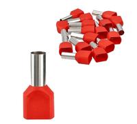 Jandei - Pack 100 uds. Punteras Aisladas Terminales Tubulares de Crimpar para Extremos de Cables Eléctricos (10mm² Doble)