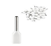Jandei - Pack 100 uds. Punteras Aisladas Terminales Tubulares de Crimpar para Extremos de Cables Eléctricos (0,50mm² Doble)