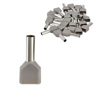 Jandei - Pack 100 uds. Punteras Aisladas Terminales Tubulares de Crimpar para Extremos de Cables Eléctricos (4mm² Doble)