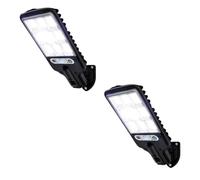 Jandei - Pack 2 Farolas Solares 800 Lúmenes 108 COB Con Sensor Movimiento y Mando a Distancia, Tres Tonos de Luz Blanca Regulables (frío, neutro, cálido). Aptas para Exteriores
