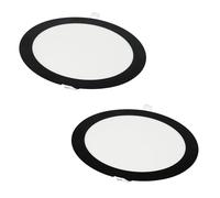 Jandei - Pack 2x Downlight LED 18W Redondo, Empotrable, 1440 Lum, Interior IP20, Marco Acabado Negro, Hueco Corte Ø 200-Ø 205 mm, Extraplano 13mm, Transformador Incluido (Blanco Neutro 4200k)