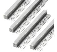 Jandei - Pack 4 Perfiles Aluminio 1 Metro para Integración de Tiras LED en Escayola o Pladur, Canal para Luces Led con Cubierta Translúcida y Tapas Finales (31,2mm x 13,2mm x 1m)