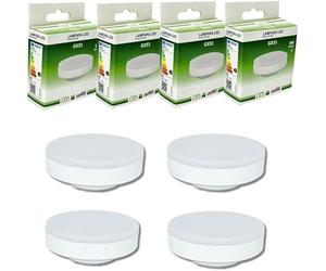 Jandei - Pack 4 x Bombilla led GX53 9W 3000K blanco cálido. Perfecto para Salón, Cocina, Escritorio, Mesilla de Noche, Habitación, Oficina. Dimensiones: 74 x 28 mm. Ahorro de energía.
