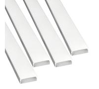 Jandei - Pack 4 x Perfiles Aluminio Gris 1 Metro para Instalación de Tiras LED en Superficie, Canal para Leds con Difusor de color Blanco Lechoso. Incluye Tapas y Clips Montaje (29,4mm x 9,9mm)