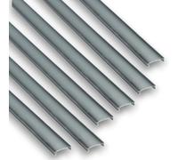 Jandei -Pack 6 Difusores Color Blanco para Perfiles Aluminio, Iluminación de Tiras Led para Interior IP20. Medidas 13,5mm x 4,2mm x 11,5mm - 6 Perfiles de 1 Metro (Negro)