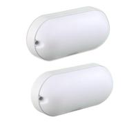 Jandei - Pack de 2 x Lamparas de Pared, Montaje Enrasado Superficie Lámpara Ovalada Segurid, 6000K Blanco Frío, IP65 Hidrófuga, Interior, Exterior, Baño, Techo, Escalera.