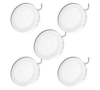 Jandei - Pack de 5 x Downlight LED Superficie, 18W, 1440 Lumen, Forma Redonda, Montaje en superficie, Tamaño 210x28 mm, Transformador Incluido (Blanco Neutro 4200K)