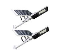 Jandei - Pack x 2 Farola Solar Exterior, Potente 2500 Lúmenes, Impermeable IP65, Panel Solar y Mando a Distancia Incluido, Luz Blanca Fría 6000K, Ideal para Jardín, Patio, Camino y Muro