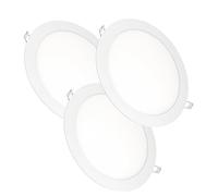 Jandei - Pack x 3 Downlights LED Empotrable Redondo, 18W, 1500 Lúmenes, Extraplano 13 mm, Orificio de Montaje Ø200-205 mm, Blanco Cálido 3000K con Transformadores Incluidos